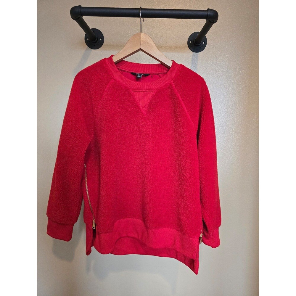 Ralph Lauren black label red fleece sweater with side zip size large‎